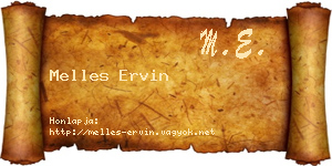 Melles Ervin névjegykártya